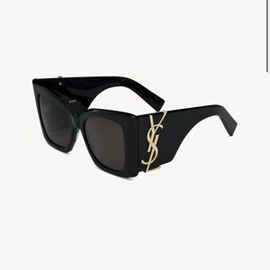 Yves Saint Laurent Black Sunglasses with Gold Logo